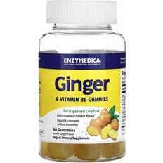 Glutenfri - Tuggtabletter Maghälsa Enzymedica Ginger & Vitamin B6 Lemon Ginger Gummies