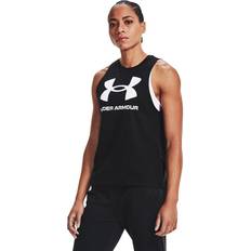 XL Tank Tops Under Armour Sportstyle Graphic Tank Top for Ladies Black/White