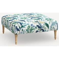 Paper Tables Skyline Furniture Rifle Paper Cloth Greenwich Upholstered Ottoman Linen/Wood Coffee Table