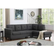 Sectional sofas Lilola Home Santiago Collection 83070 Linen Sectional Sofa