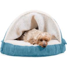 Dog memory foam bed FurHaven Faux Sheepskin Snuggery Memory Top Cat & Dog Bed with Removable