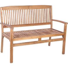 Plow & Hearth Teak Bench with Arm Gartenbank