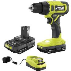 Ryobi Drills & Screwdrivers Ryobi one 18v cordless 1/2” drill/driver kit pcl206k2