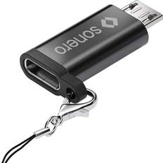 Sonero USB-Adapter OTG, Micro-USB USB-C Buchse, alu/schwarz