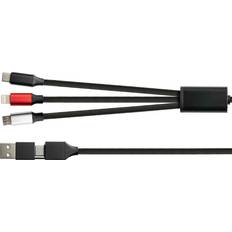 Python 1.20 m USB 6-i-1 Opladerkabel USB-A og USB-C til Mikro B PY-USB001S