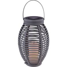 B Grondverlichting Globo Rattan Solar Laterne Grau 265 mm LED