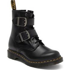 Dr Martens 1460 - Women Ankle Boots Dr. Martens Women's 1460 Buckle Pull Up Leather Lace Up Boots - Black