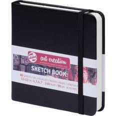 Schwarz Skizzen- & Zeichenblöcke Talens Art Creation Sketchbook Black 12x12cm 140g 80 sheets