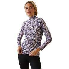 Floreado - Mujer Suéteres Ariat Camisa Capa Base 1/4 Cremallera Sunstopper 2.0 Grey/Black/White