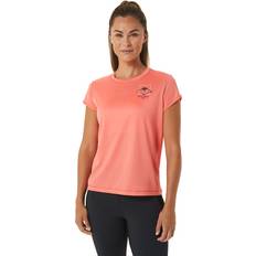 Fujitrail short Asics Women's Fujitrail Logo Short Sleeve Top, L, Papaya