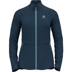 Herr - Träningsplagg - Turkosa Jackor Odlo sesvenna hybrid thermic thermofleece mit reisverschluss blau damen