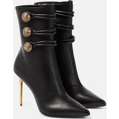 Balmain Boots Balmain Alma Leather Ankle Boots - Black