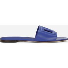 Dolce & Gabbana Slides Dolce & Gabbana Calfskin Sliders Blue Leather