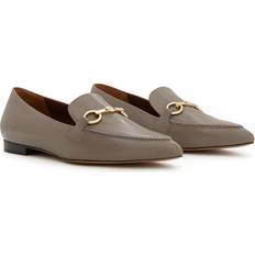 Gris Mocassins Isabel Bernard Margaux Calfskin Leather Loafers - Dames