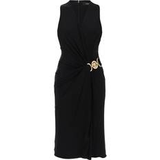 Versace Draperad Midi Klänning Dam - Svart