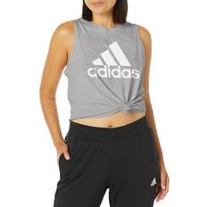 Tank Tops Adidas womens Essentials Big Logo Tank Top Shirt, Grey Heather/White