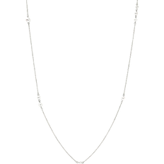 Halsband Ani Jewels Thin Necklace - Silver/Pearls