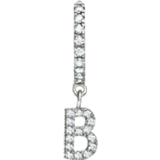 Bokstavssmycke Örhängen Ani Jewels Letter Hoop - Silver/Transparent