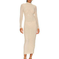 Bardot Strobe Diamante Midi Dress - Nude