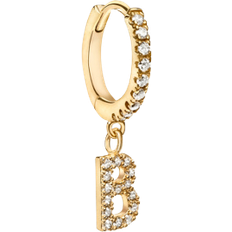 Bokstavssmycke Örhängen Ani Jewels Letter Hoop - Gold/Transparent