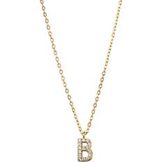 Halsband Ani Jewels Stone Letter Necklace - Gold/Transparent