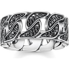 Thomas Sabo Sterling Silver Zirconia Black Links Ring TR1932-643-11