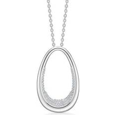 Mads Z Ellipse Necklace - Silver/Transparent