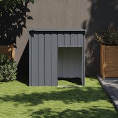 Hundehuse Kæledyr vidaXL Hundehus tag 110x103x109 galvaniseret stål antracitgrå