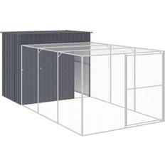 vidaXL Hundehus løbegård 214x457x181 galvaniseret antracit