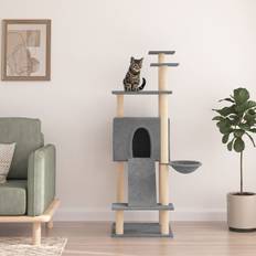 vidaXL grey Cat Tree with Scratching Posts Cat Scratch Tower