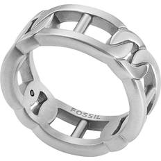 L - Men Rings Fossil Men Heritage D-Link Stainless Steel Band Ring