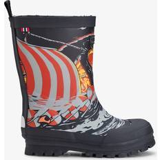 Black Wellingtons Viking Jolly Print Rain Boot Unisex Kids - Black Sun