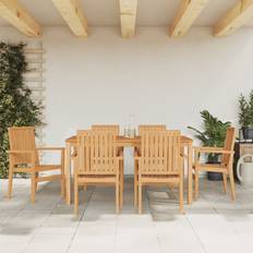Wood Garden Chairs on sale vidaXL Stackable Garden Armchair Garden Dining Chair