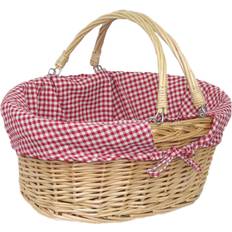 RED HAMPER Cotton Lined Swing Handle Shopping Basket