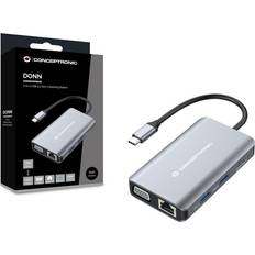Dock USB-C->HDMI,VGA,GbE,3xUSB3.0,100WPD
