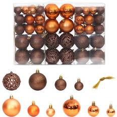 Bruin Kerstboomversieringen vidaXL Kerstballen Set of 100 3/4/6 cm Bruin