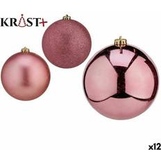 Rosa Adornos de Árbol de Navidad Set Bolas Rosa Pvc 10 cm (12 Unidades) Adorno de Árbol de Navidad