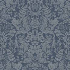 Wallpapers Holden Woodland Stitch Navy Wallpaper wilko