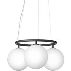 Illuminazioni Nuura Glaskugel-Pendelleuchte Miira 3 Circular Lampadario Rock Grey/Opal Lampada a Sospensione