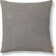 Lin Textiles Ferm Living Darn Darn 50 x 50 cm Bleu-Gris Coussin de Décoration Complet Bleu