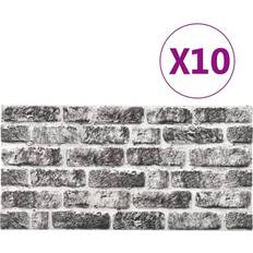 Acoustic Panels sale vidaXL 3D Wall Panels with Dark Grey Brick Design 10 pcs EPS