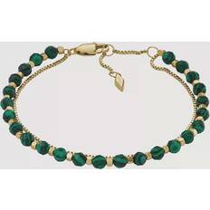 Fossil Women All Stacked Up Green Malachite Beaded Bracelet