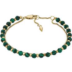 Mujer - Verde Pulseras Fossil All Stacked Up Beaded Bracelet - Gold/Malachite