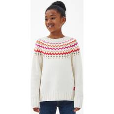 Girls - White Fleece Jackets Barbour Kids' Harper Aran Fair Isle Knit Jumper, Multi