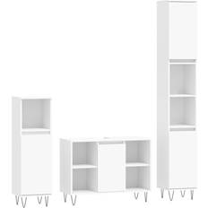 vidaXL white Bathroom Set Vanity Unit 3 Engineered