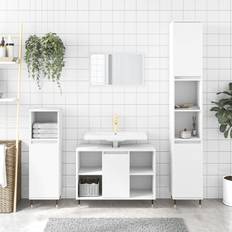 vidaXL white Bathroom Set Cabinet 3 Engineered