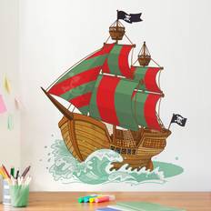 Rosso Decorazioni Interne Sticker Mural Navire Pirate Avec