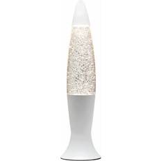 Blanc Lampes à lave ANGELINA Weiß Silber Glitter 40cm Lavalampe