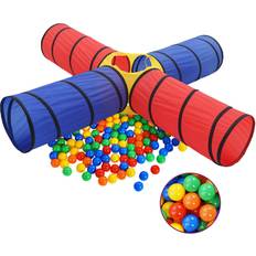 Ball Pit vidaXL Children Play Tunnel with 250 Balls Multicolour