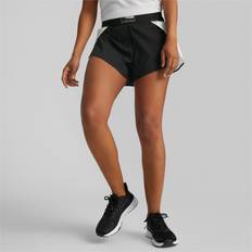 Poliamida Shorts Puma Fit Fashion Woven Flow Negro Blanco Mujer - Black/White